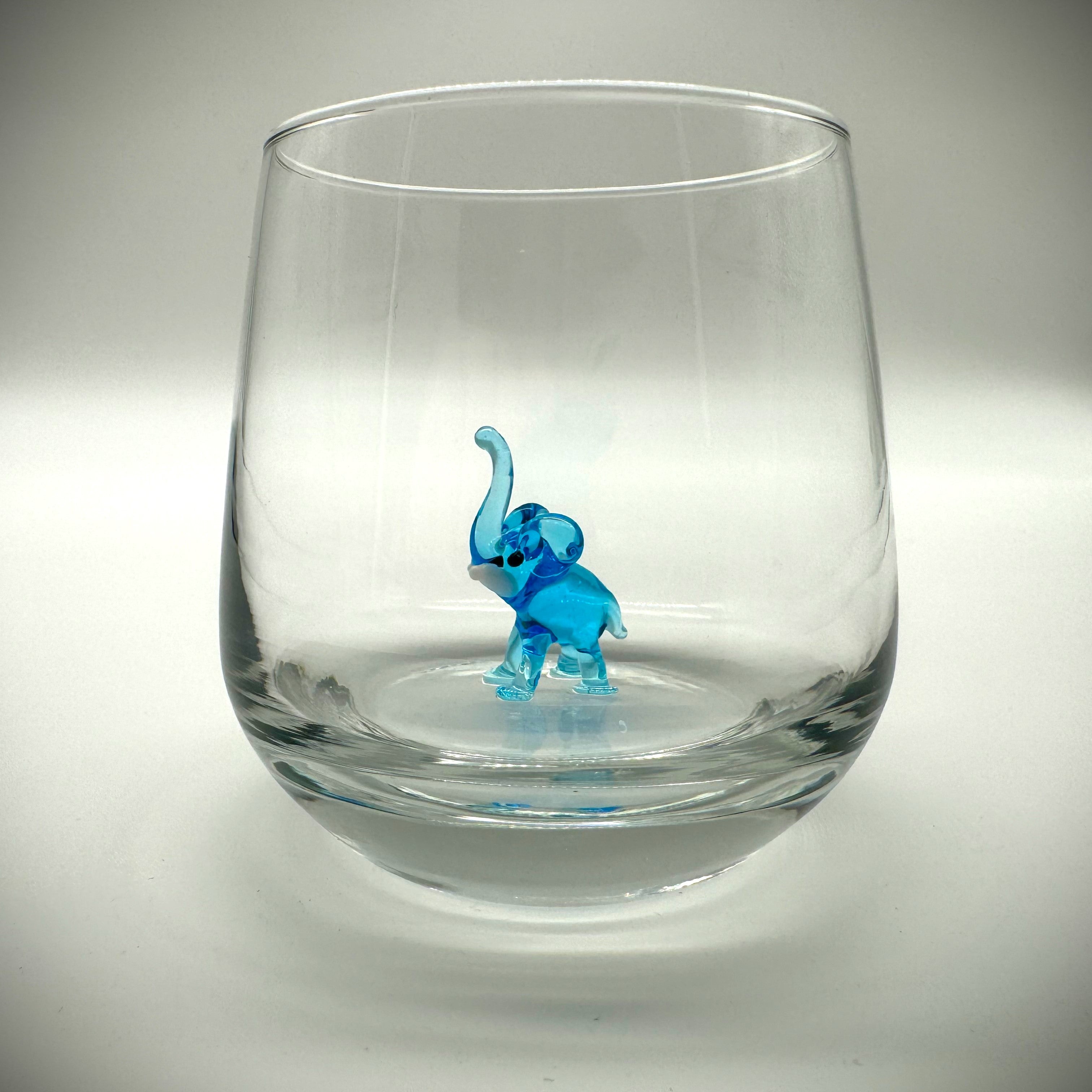 Trinkglas Blauer Elefant