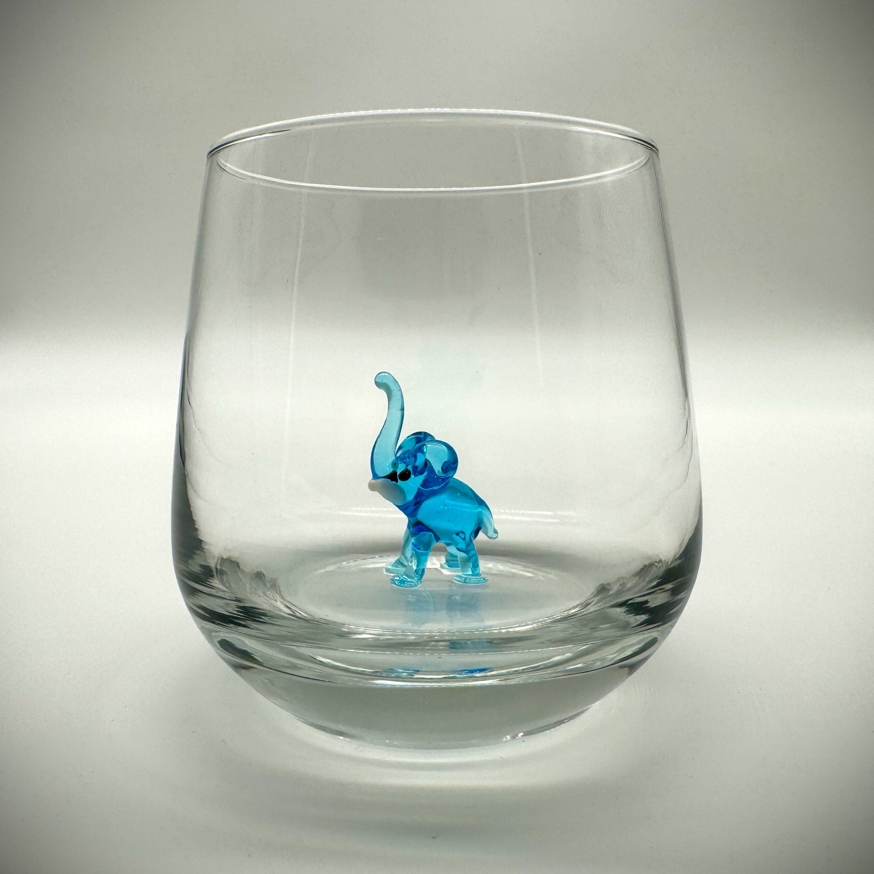 Trinkglas Blauer Elefant